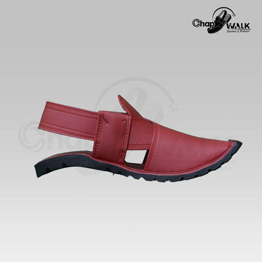 Wedding Style Peshawar Chappal (Red)