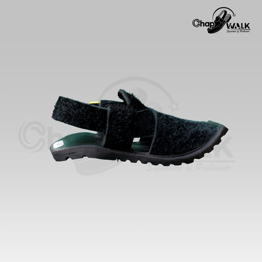 Wedding Style Sabri Peshawar Chappal (Black)