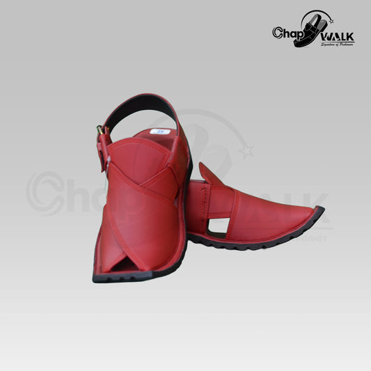 Wedding Style Peshawar Chappal (Red)
