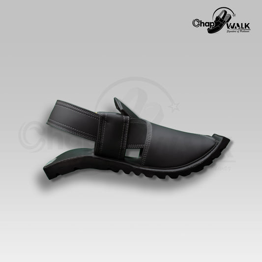 Wedding Style Peshawar Chappal (Black)